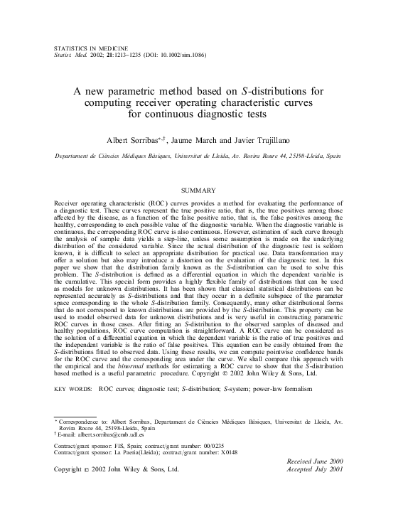 (PDF) A new parametric method based onS-distributions for computing ...
