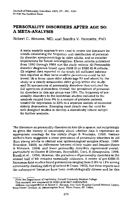 (PDF) Personality Disorders After Age 50: A Meta-Analysis