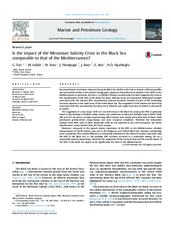 (PDF) Is the impact of the Messinian Salinity Crisis in the Black Sea ...