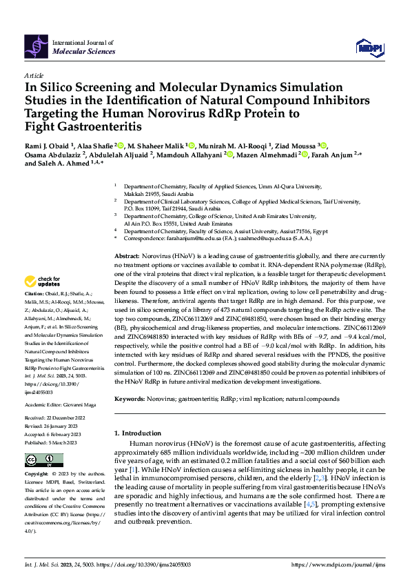 (PDF) In Silico Screening and Molecular Dynamics Simulation Studies in ...