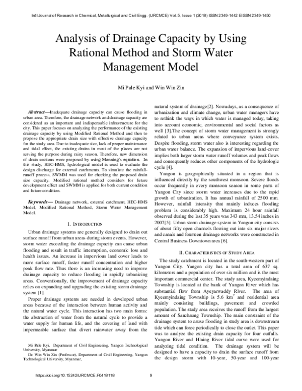 (PDF) Analysis of Drainage Capacity by Using Rational Method and Storm ...