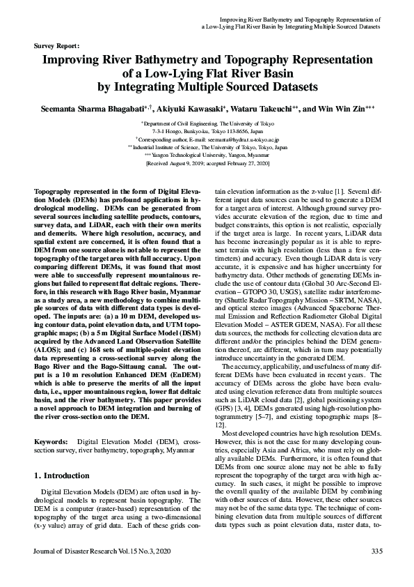 (PDF) Improving River Bathymetry and Topography Representation of a Low ...