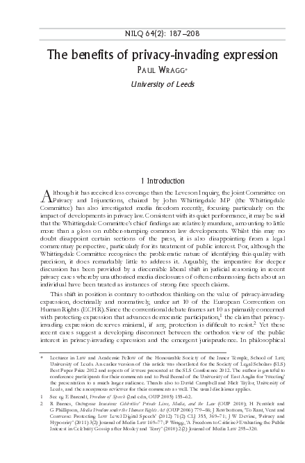 (PDF) The benefits of privacy-invading expression