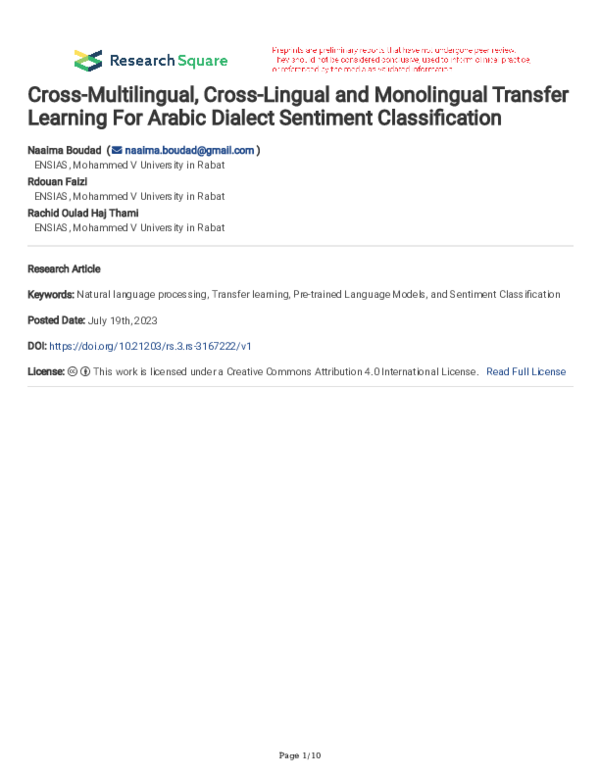 (PDF) Cross-Multilingual, Cross-Lingual and Monolingual Transfer ...