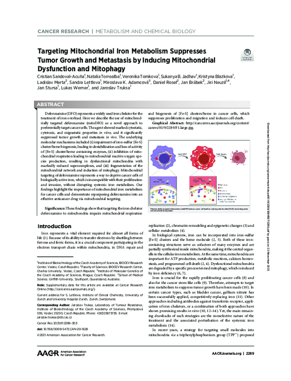 (PDF) Data from Targeting Mitochondrial Iron Metabolism Suppresses ...