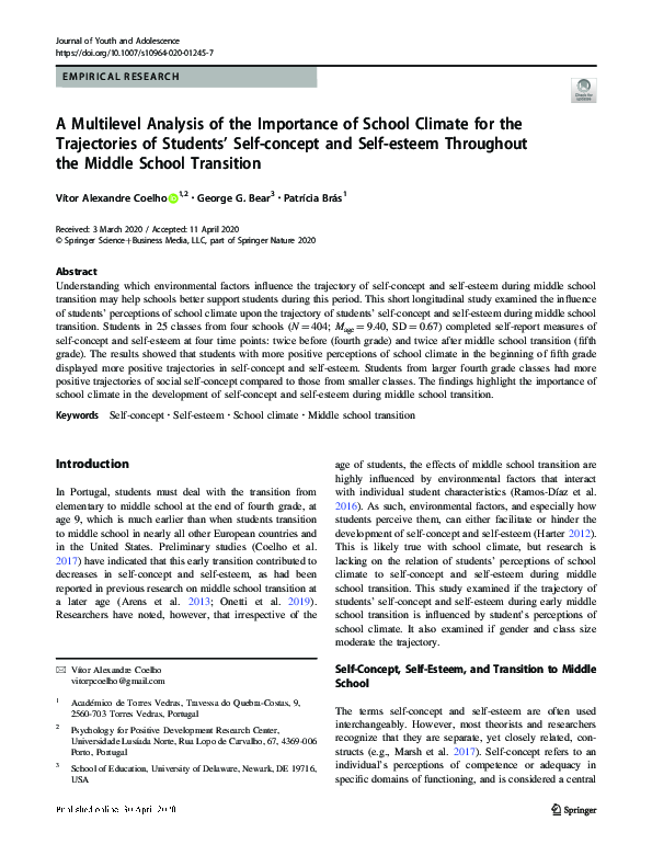 (PDF) A Multilevel Analysis of the Importance of School Climate for the ...