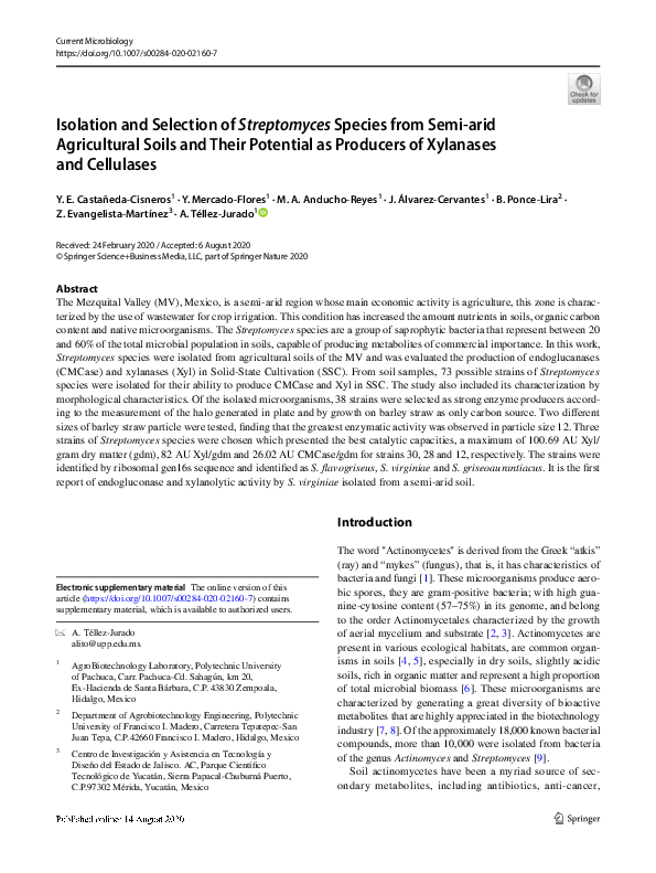 (PDF) Isolation and Selection of Streptomyces Species from Semi-arid ...