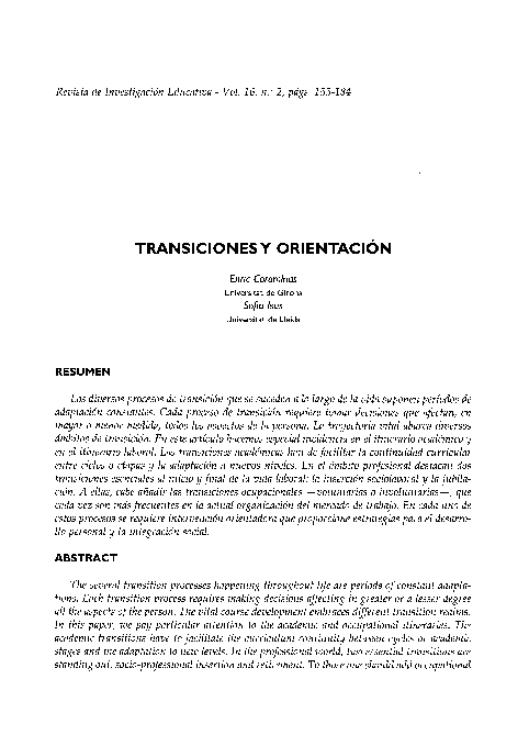 (PDF) Transiciones y orientación