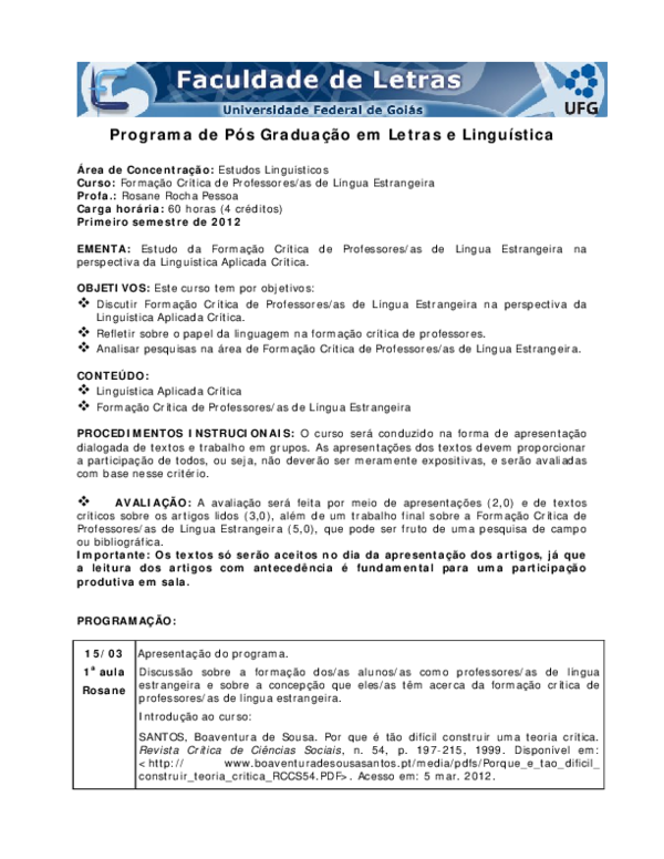 (PDF) Programa de Pós Graduação em Letras e Linguística