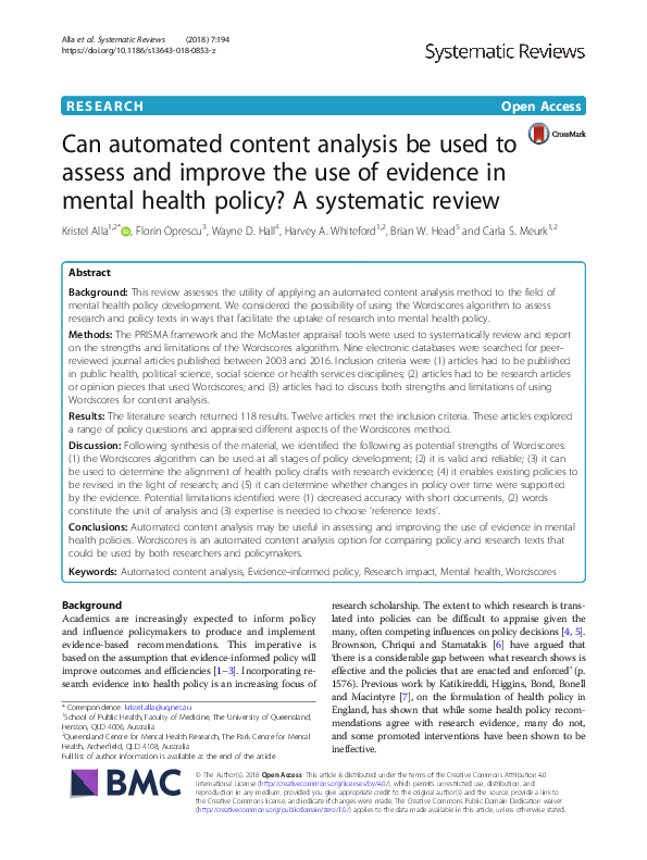 (PDF) Can automated content analysis be used to assess and improve the ...