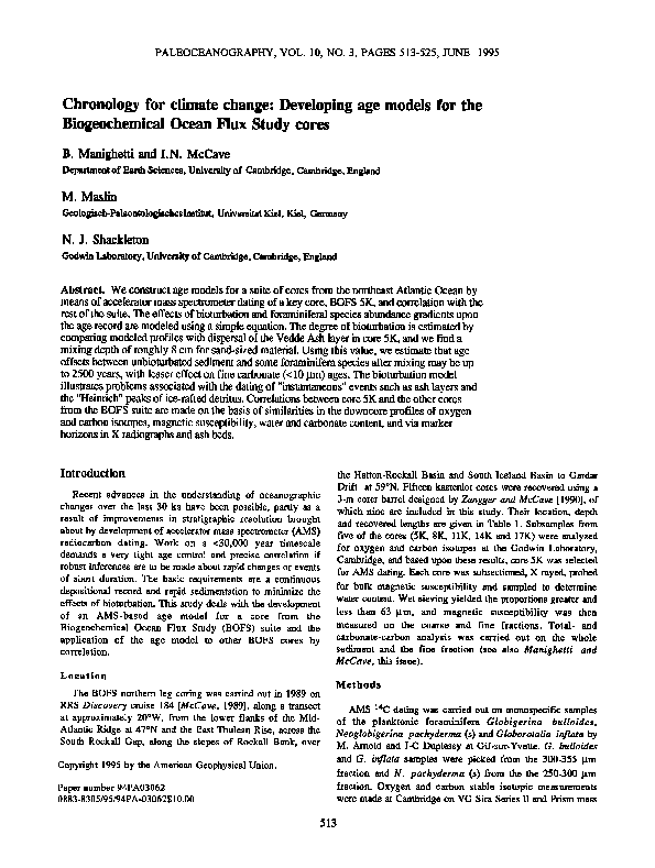 (PDF) Chronology for climate change: Developing age models for the ...