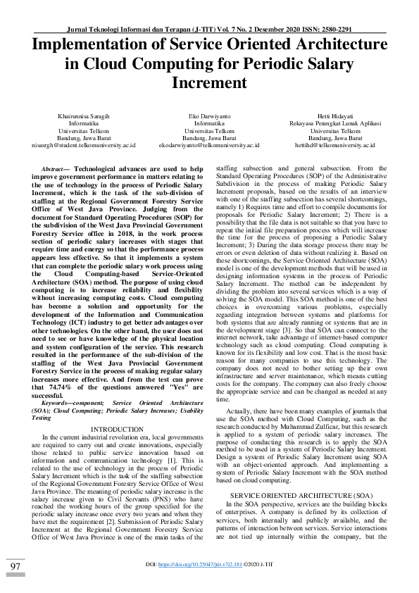 (PDF) Implementation of Service Oriented Architecture in Cloud ...
