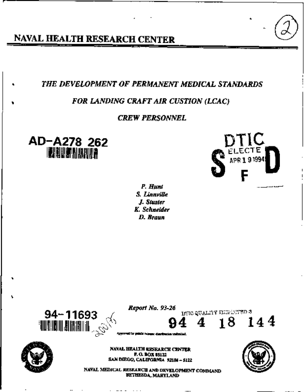 (PDF) The Development of Permanent Medical Standards for Landing Craft ...