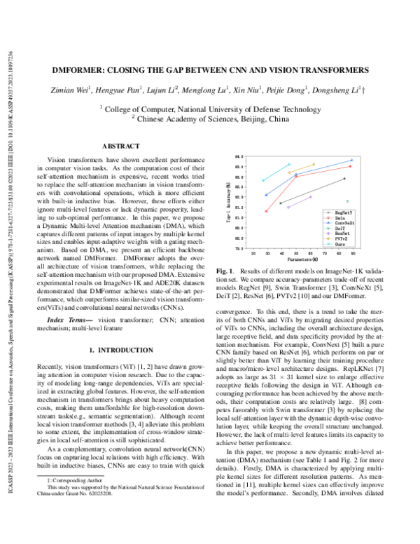 (PDF) DMFormer: Closing the gap Between CNN and Vision Transformers