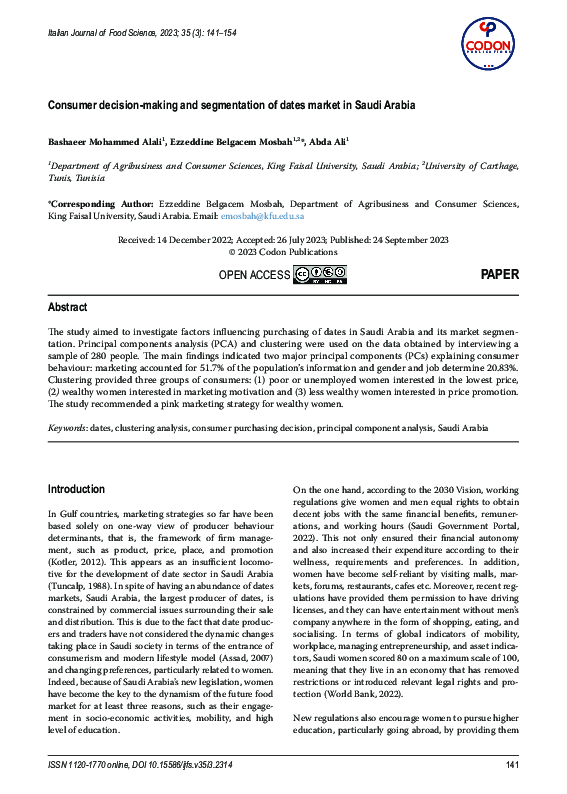 pdf-consumer-decision-making-and-segmentation-of-dates-market-in