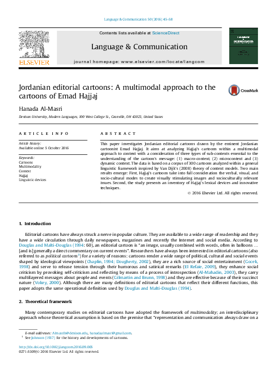 (PDF) Jordanian editorial cartoons: A multimodal approach to the ...