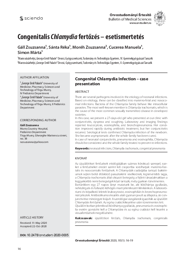 (PDF) Congenital Chlamydia Infection – case presentation