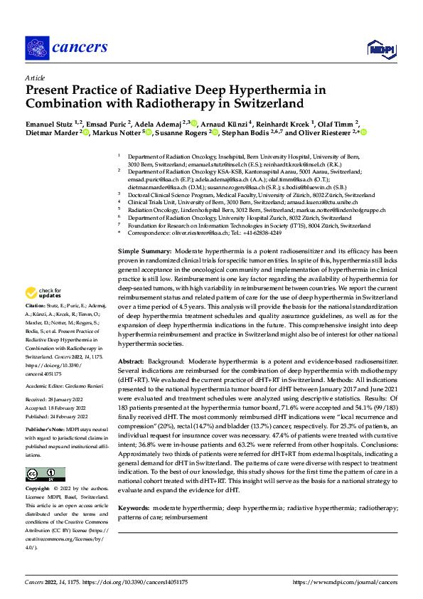 (PDF) Present Practice of Radiative Deep Hyperthermia in Combination ...