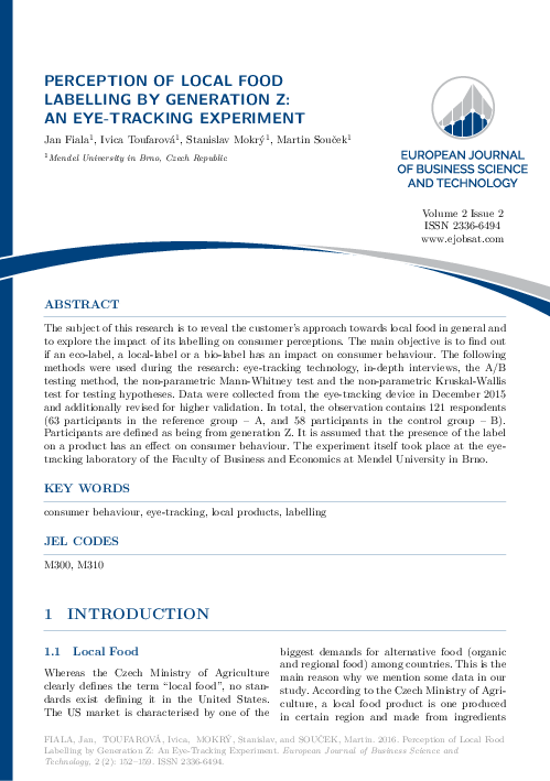 (PDF) Perception of Local Food Labelling by Generation Z: Eye-Tracking ...