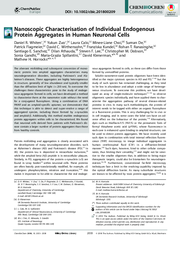 (PDF) Nanoscopic characterization of individual endogenous protein ...