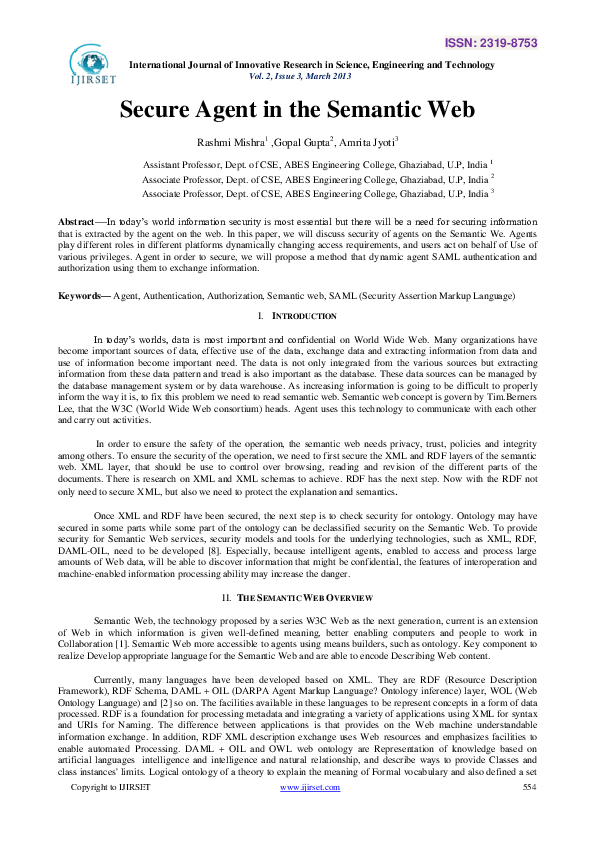 (PDF) Secure Agent in the Semantic Web