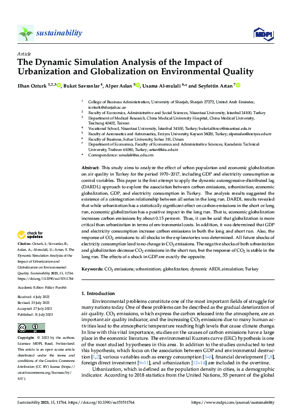 (PDF) The Dynamic Simulation Analysis of the Impact of Urbanization and ...