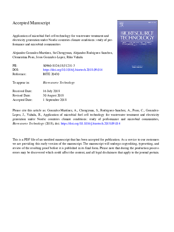 (PDF) Application of microbial fuel cell technology for wastewater ...