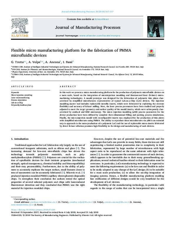 (PDF) Flexible micro manufacturing platform for the fabrication of PMMA ...
