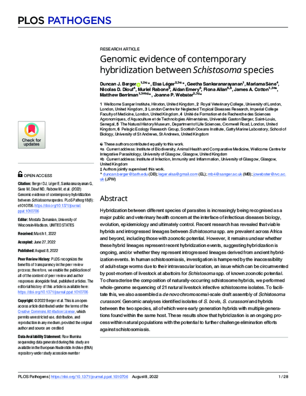 (PDF) Genomic evidence of contemporary hybridization between ...