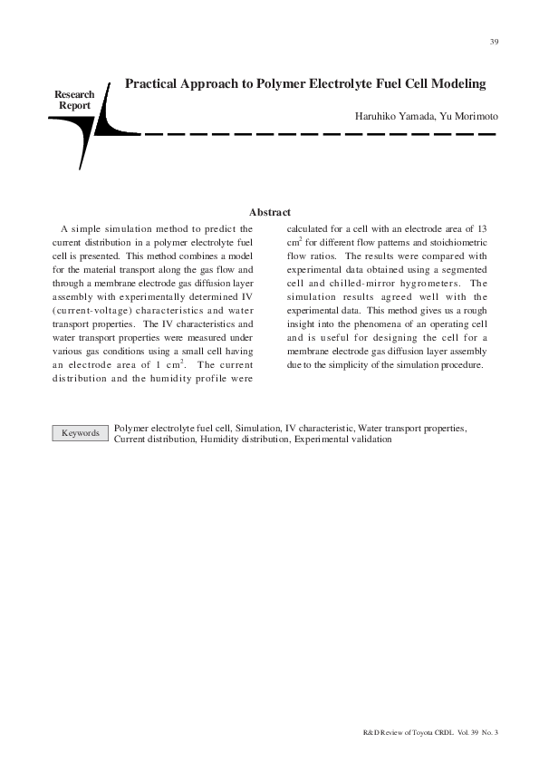 (PDF) Practical Approach to Polymer Electrolyte Fuel Cell Modeling