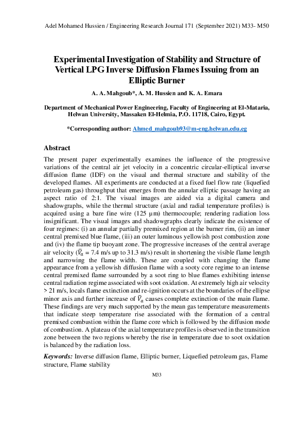 (PDF) Experimental Investigation of Stability and Structure of Vertical ...