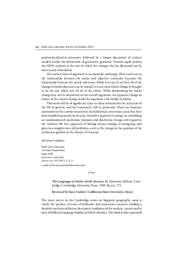 (PDF) Review of Mithun (1999): The Languages of Native North America