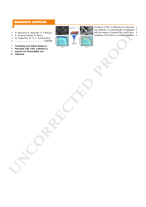 (PDF) Controlling Lead Halide Residue in Perovskite Solar Cells: A ...