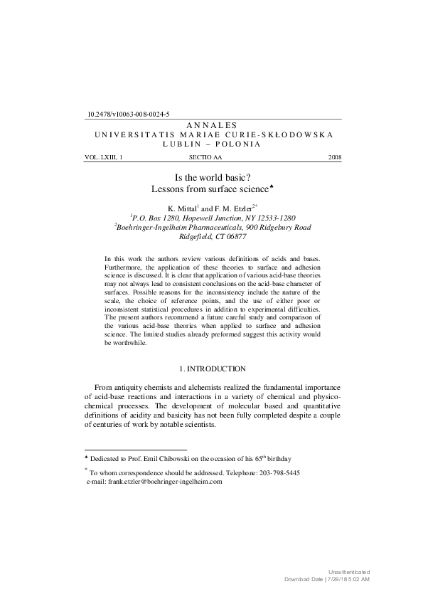 (PDF) Is The World Basic? Lessons From Surface Science