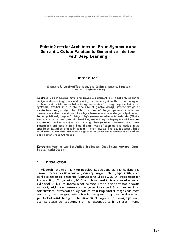 (PDF) Palette2Interior Architecture: From Syntactic and Semantic Colour ...