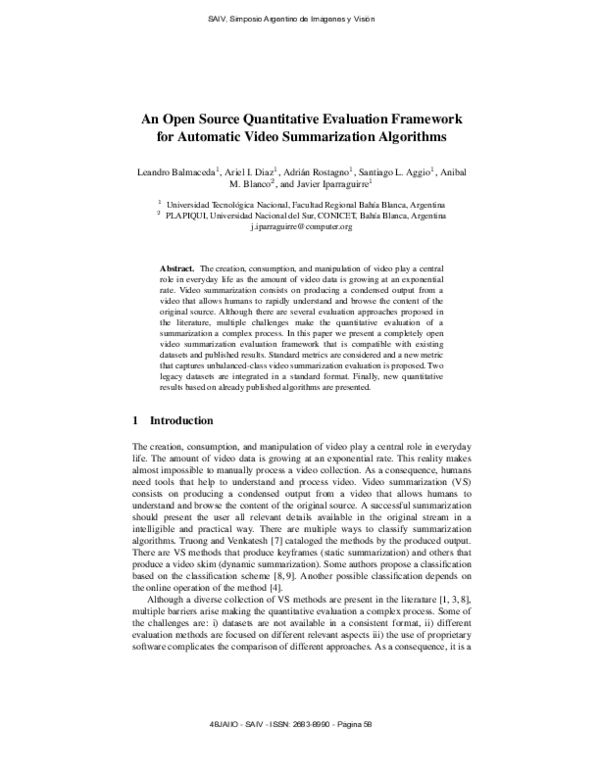 (PDF) An Open Source Quantitative Evaluation Framework for Automatic ...