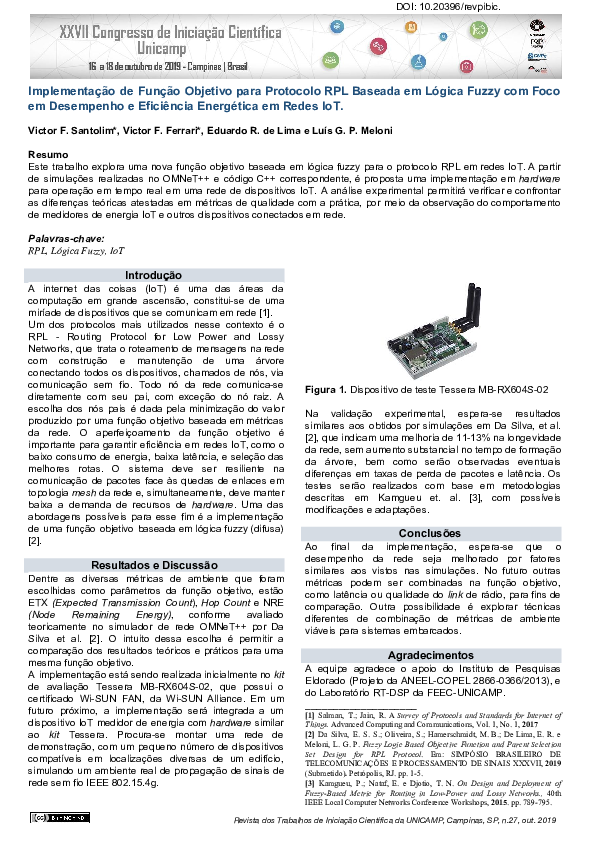 (PDF) Implementação de função objetivo para protocolo RPL baseada em ...