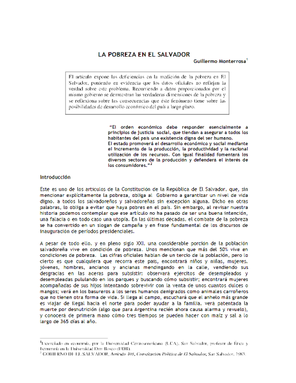 (PDF) La pobreza en El Salvador