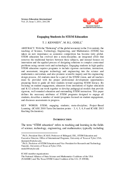 (PDF) Engaging Students In STEM Education