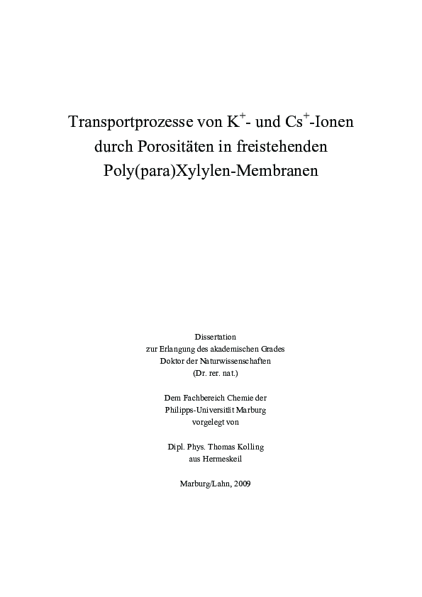 (PDF) Transportprozesse von K+- und Cs+-Ionen durch Porositäten in ...