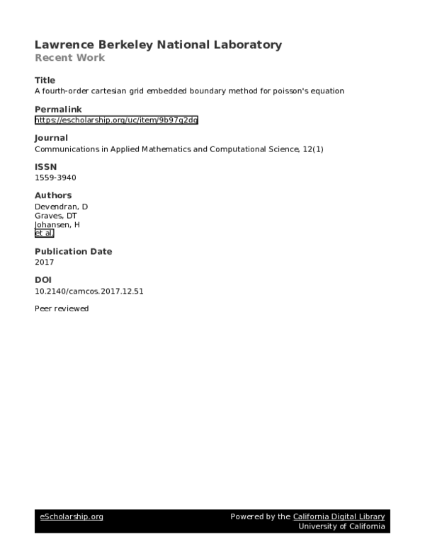 (PDF) A fourth-order Cartesian grid embedded boundary method for ...