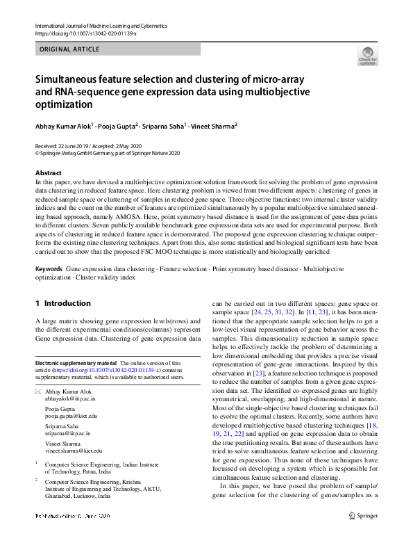 (PDF) Simultaneous feature selection and clustering with mixed features ...
