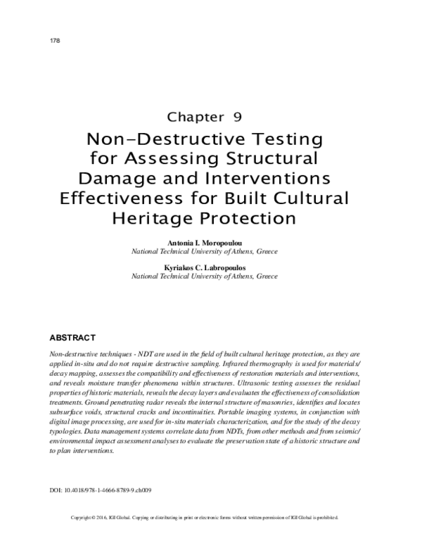 (PDF) Non-Destructive Testing for Assessing Structural Damage and ...