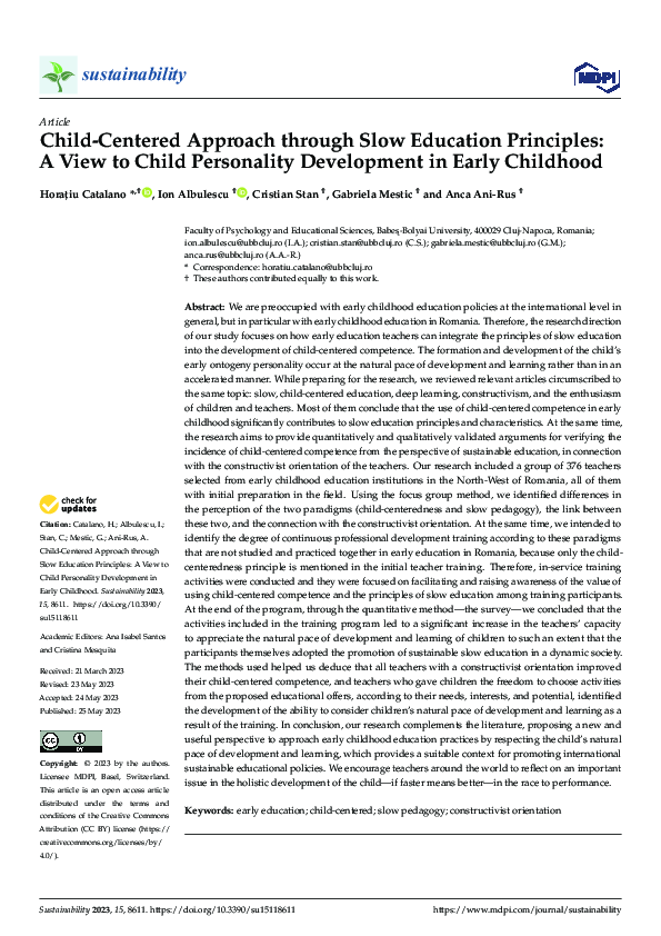 (PDF) Child-Centered Approach through Slow Education Principles: A View ...