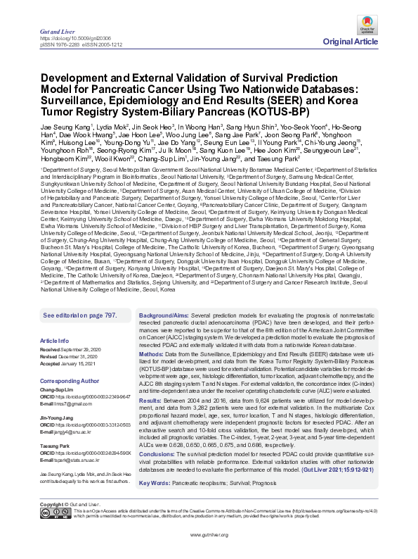 (PDF) Development and External Validation of Survival Prediction Model ...