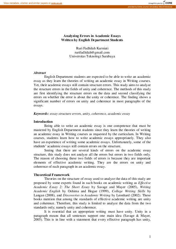 (PDF) Analyzing Errors in Academic Essays Written by English Department ...
