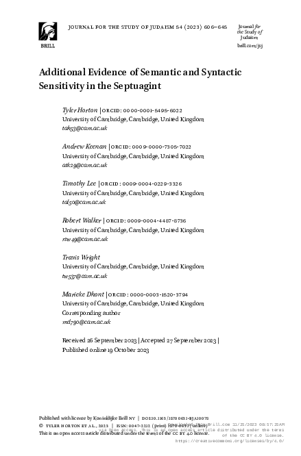 (PDF) Additional Evidence of Semantic and Syntactic Sensitivity in the ...