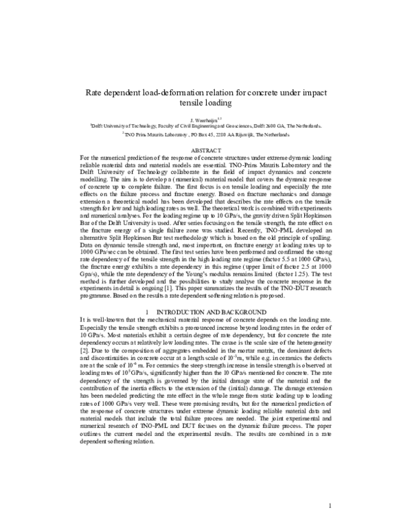 (PDF) 5168 - Rate Dependent Load-Deformation Relation for Concrete ...