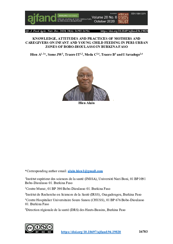 (PDF) Knowledge, attitudes and practices of mothers and caregivers on ...