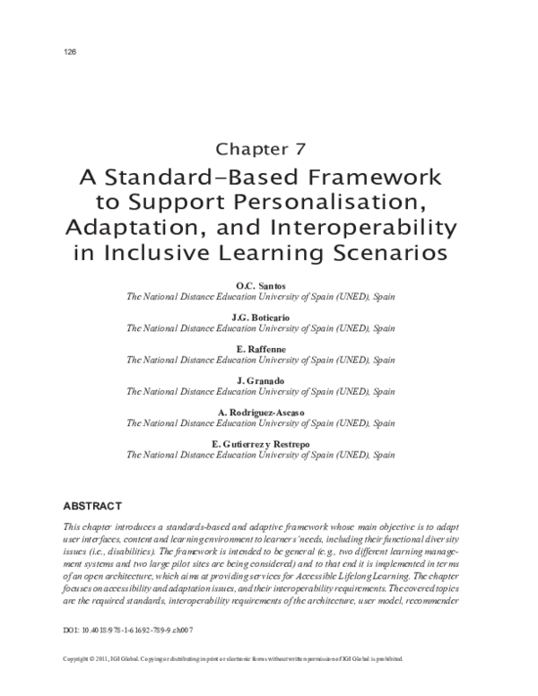 (PDF) A Standard-Based Framework to Support Personalisation, Adaptation ...